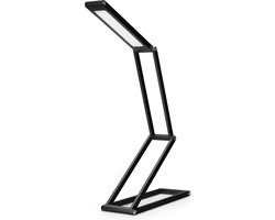 kwmobile inklapbare aluminium LED-lamp - Tafellamp met oplaadbare accu, USB-kabel en dimmer - Als wandlamp op te hangen - Zwart