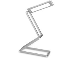 kwmobile LED opvouwbare bureaulamp - Draagbare tafellamp met draaibare kop - Draadloos design met micro USB-oplaadkabel - Energieklasse A+ - Zilver