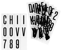 kwmobile letters, cijfers en symbolen voor lightbox - 105 zwarte instekers voor A4 lichtbox - Uitbreiding voor letterbalk met licht