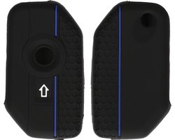 kwmobile motorsleutel case geschikt voor BMW R1250GS C400X C400GT F900R F750GS R1200GS GS1250 hoesje - Hoes met honingraat design - Motor sleutel behuizing in zwart / blauw