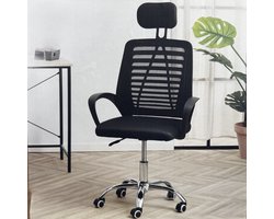 Kynast Ergonomische Bureaustoel, Bureaustoelen voor Volwassenen met Verstelbare Hoofdsteun, Armleuningen Hoogteverstelling, Capaciteit Tot 130kg，Stijlvolle zwarte - ideaal voor thuis én kantoor