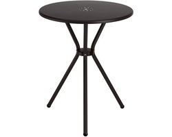 Kyra bistrotafeltje. Leuk designtafeltje in de kleur antraciet, voor als u een klein terrasje hebt. Slank model geschikt voor 2 stoelen. Alleen verkrijgbaar per 2 stuks.
