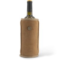 Kywie® wijnkoeler van schapenvacht – 100% natuurlijk – 0,75l – temperatuurbehoudend - geschikt voor wijn, waterflessen en Dopper 800ML - Camel Suède