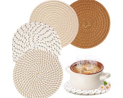 KZQ 4 stuks geïsoleerde placemats - Warmhoudmatten - 7,1 inch - Keuken pannenlappen Geïsoleerde matten - Keuken pannenlappen - Geweven matten - Voor hete potten en pannen - Huishoudelijke benodigdheden Keukendecoratie - Vier kleuren