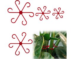 KZQ 4 stuks plantenstengelbeugels - plantenpaal - steunbeugels - bladsteunringen voor kamerklimplanten - plantenklimmers - stengelbeugels - plantenklimbeugels - groene plantenmontagebeugels - voor planten, bloemen, tuinieren - rood