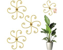 KZQ 4 Stuks plantensteunset - plantenstandaard - plantensteun - herbruikbaar - lotusstandaard - klimplantensteun - plantenstandaard - monstera plantensteun - kamerplantensteun - geschikt voor kamerplantensteun - rond - goud