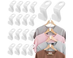 KZQ 50-delige kledinghanger verbindingshaken - Plastic cascadehaken voor ruimtebesparing - Organizer voor kast en kledingkast - Wit