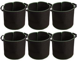 KZQ 6 stuks - Planten groeizak - Kweekzak - Groeipot - Plantenzak - Herbruikbaar - Plantenmand - Aardappel kweekzakken - Stoffen potten met handvat - Groentebak - Tuinkweekzakken