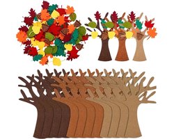 KZQ 96 Delige Vilten Thanksgiving Decoratie Set – Herfst Tafeldecoratie En Feestversiering