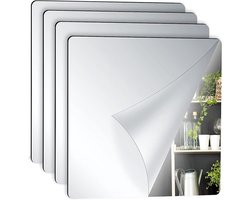 KZQ Acryl Zelfklevende Spiegel 4 Stuks Flexibele Muurstickers Eenvoudig Aan Te Brengen Voor HuisdecoratieKZQ Acryl Zelfklevende Spiegel 4 Stuks Flexibele Muurstickers Eenvoudig Aan Te Brengen Voor Huisdecoratie