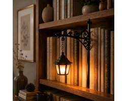 KZQ Antieke boekenplanklamp en decoratieve leeslamp - LED boekenhoeklamp voor studeerhoek en boekenplank - Uniek ornament voor boekenliefhebbers - Zwart