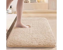 KZQ Badkamer Vloermat Antislip Rubber Achterkant 40x60 Cm Absorberende Wasmachine Wasbare Douchemat Deurmat Beige Badkamerkleed Runner