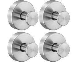 KZQ Badkamer Zuignap Haak - Haak - Geschikt voor Doucheruimte, Kan Handdoeken, Badjassen, Badhanddoeken Ophangen - Kan Worden Geïnstalleerd op Badkamermuren, Keuken, Glas, Spiegels, Tegels en Andere Gladde, Niet-poreuze Oppervlakken - Geborsteld Nikk