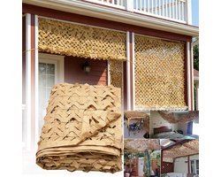 KZQ Camouflage Zonneschermnet - 200x300cm - Schaduwdoek - 210D Oxford - Voor Tuin Balkon Kamperen En Decoratie - Geel