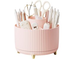 KZQ Cosmetica opbergdoos - huidverzorgingsdoos - opbergdoos kaptafel - opbergdoos make-upkwasten - cosmetica opbergdoos - draaibare opbergdoos - badkamer opbergdoos - voor schoonheidsproducten, cosmetica, parfum - roze