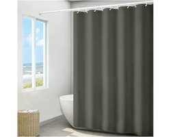 KZQ Donkergrijs Douchegordijn 200x180 Cm – Waterafstotend Sneldrogend Wasbaar Polyester Voor Badkamer Hotel En Thuis