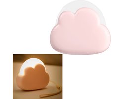 KZQ Draagbaar LED-wolkenlampje met 4 werkingsmodi - Oplaadbaar nachtlampje voor slaapkamer en kamperen - Schattig en praktisch voor kinderen - Roze