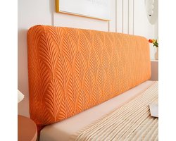 KZQ Elastische hoofdbordhoes voor kingsize/grote bedden, jacquard hoofdbordhoes, stofhoes, slaapkamerdecoratie (oranje, kingsize: 150 cm)