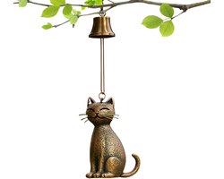 KZQ Elegant Windspel Met Kattenmotief – Decoratief Tuinbeeld En Gedenkobject Voor Buiten, Balkon, Tuin En Terras