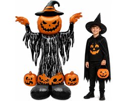 KZQ Halloween Folieballon - XXL Pompoen - Heks - 104 x 146 cm - Opblaasbaar - Voor Binnen & Buiten - Halloween Decoratie - Feestdecoratie