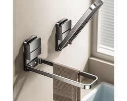 KZQ Handdoekhouder met Zuignap - Boren Niet Nodig - Sterke Zuignap voor Douche - Vierkante Handdoekring voor Washandjes