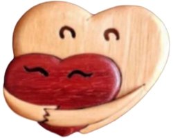 KZQ Handgemaakte Houten Hartknoop Liefdes Symbool - Valentijnsdag Decoratie Met Rood Hart Motief, Symboliseert Een Omarming Uit Mijn Hart, Romantisch Huwelijkscadeau Voor Bruiloft, Verjaardag Of Verloving
