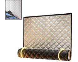 KZQ Isolerende raamgordijnen - 100 x 150 cm - Blokkeert effectief warmte en kou - Winddicht, geluidsdicht en warmte-isolerend - Herbruikbaar, geschikt voor de winter - Beschermt effectief tegen de kou - Zilver