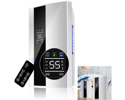 KZQ Luchtreiniger en ontvochtiger met digitaal vochtigheidsdisplay - Afstandsbediening 2/4-uurs timer en continue afvoer - Geschikt voor wasruimte kelder slaapkamer en badkamer