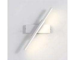 KZQ Minimalistische Draaibare Moderne Wandlamp LED， 40cm Aluminium Wandverlichting IP65 Waterdicht voor Binnen en Buiten， 330° Roterende Sfeerverlichting voor Slaapkamer Woonkamer en Gang， Warm Wit Licht bais