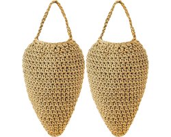 KZQ Nep Wespennest Set van 2 Stuks, Ophangbaar, Kunstmatig Wespennest als Afschrikmiddel, Buitendecoratie voor Tuin, Terras, Balkon, Overkapping en Patio