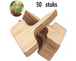 KZQ Plantenlabels - Moestuinlabels - Bamboe Plantenlabels - Plantenkaarten - Tuinplantenlabels - 50 stuks