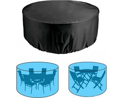 KZQ Ronde tuinmeubelhoes - Tuinmeubelbeschermer - 210D ronde tuintafelhoes - Meubelhoes - Tuinhoes - Stevige Oxfordstof - Waterdichte en stofdichte hoes - Geen verkleuring - Opberghoes voor tuintafels en stoelen, grote meubels - Zwart - 120*75 cm