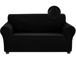 KZQ Stretch bankhoes - Bankhoes - Volledig afneembare stretch bankhoes - Waterdichte bankhoes - Polyester bankhoes - Volledig stoffen bankhoes - 3-zitsbank - Tussen 185-230 cm - Zwart