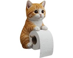 KZQ Toiletrolhouder voor katten - toiletrolhouder voor katten - sculptuur van een kat van hars - leuke 3D-print - aan de muur te bevestigen keukenrolhouder - eenvoudig te gebruiken en duurzaam - unieke badkamerdecoratie voor kattenliefhebbers