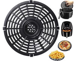 KZQ Vervangende bakplaat - Airfryer bakmat - Airfryer vervangende bakplaat - Herbruikbare Airfryer voering - Geschikt voor koken, grillen, keuken, bakken - Zwart (20 cm)
