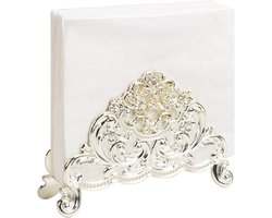 KZQ Vintage Metalen Servethouder - Keukenrolhouder - Keukenrolhouder - Tafelrolhouder - Vierkante handdoekhouder - Vintage Servetorganizer - Verticale Keukenrolhouder - Geschikt voor Binnen- en Buitenkeukendecoratie - Zilveren Wijnstok - Zilver