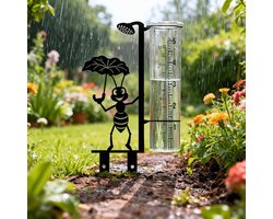 KZQ Vorstbestendige Regenmeter Voor De Tuin Met Reserve Glazen Buis - Tuindecoratie Voor Patio, Terras En Gazon, Ideaal Voor Tuinliefhebbers