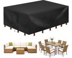 KZQ Waterdichte tuinmeubelhoes van 600D Oxford, rechthoekig formaat 350x260x90 cm, stevig en duurzaam, ideaal voor buiten eettafel en stoelset