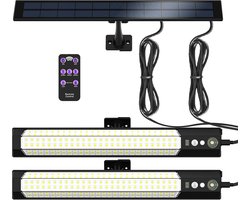 KZQ Zonne Sensorlamp Voor Buiten Met Hoge Heldere Verlichting En Bewegingsmelder - Afneembare Handlamp Met Apart Zonnepaneel - Veiligheidslamp Voor Overkapping Garage En Tuin