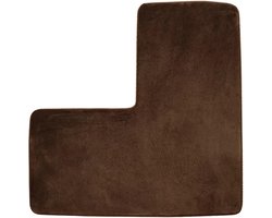 L-vormige badmat - Douchemat - Badmat - Vloermat - Antislipmat - Hoekbadmat - Hoek douchematten - Antislip voetmat - Deurmat - Schoonloopmat - voor thuis, deur, wastafel, vloer, toilet, keuken, binnen en buiten - 80*80 cm - bruin