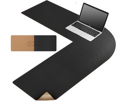 L-vormige bureaumat - multifunctioneel - 1 stuk - PU leer & kurk - 100 cm x 100 cm