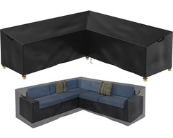 L-vormige loungeafdekking - Waterdichte rotan bankhoes voor tuinmeubelen - Beschermhoes dekzeil voor hoekbank - Hoekloungegroep loungemeubels - 215 x 215 x 80 x 85 cm