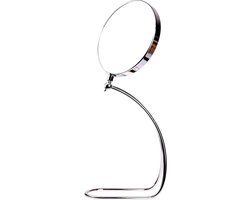 L-vormige make-upspiegel 10x vergroting - Ø 20 cm - tafelspiegel met dubbel gezicht - badkamerspiegel draaibaar - scheerspiegel 360 graden draaibaar - verchroomd - KXD3109-10x scheerspiegel wandmodel