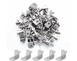 L-vormige metalen plankensteunen, 50 stuks, voor kasten, boekenkasten en meubels, met 1/4 inch gat voor optimale ondersteuning