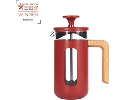 La Cafetière Pisa koffiezetapparaat met glazen frame en roestvrij, geborsteld stalen frame