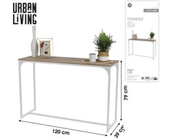 "LA CASA BLANCA" Console met wit metalen frame 120x39xH79 cm