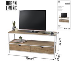 "LA CASA BLANCA" TV-meubel met 2 lades 120x39xH57 cm
