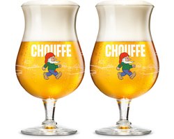 La Chouffe Bierglazen - 330 ml - 2 stuks - Bierglazen voor speciaalbier - Helder glas voor optimale smaakbeleving - Vaatwasserbestendig - 150 mm hoog - Glaswerk - Bierglazen