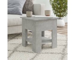 La Dolce Vita - Tafeltje - Bijzettafel - Accenttafel - Multifunctionele tafel- Salontafel - Koffietafel - Lounge tafel - Design tafel - Woonkamertafel - Tafel 40x40x42 cm bewerkt hout betongrijs