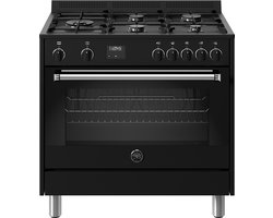 La Germania LMP95L1ENND Fornuis 90cm, zwart, 5 branders, multifunctionele oven